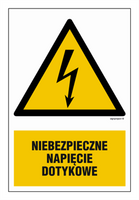 HA015 Niebezpieczne napięcie dotykowe - opakowanie 10 sztuk