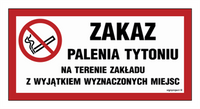 ND058 Zakaz palenia tytoniu na terenie zakładu z wyjątkiem wyznaczonych miejsc
