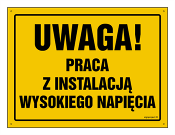 OA075 Uwaga! Praca z instalacją wysokiego napięcia