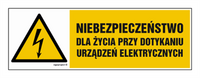 HB006 Niebezpieczeństwo dla życia przy dotykaniu urządzeń elektrycznych - arkusz 8 naklejek