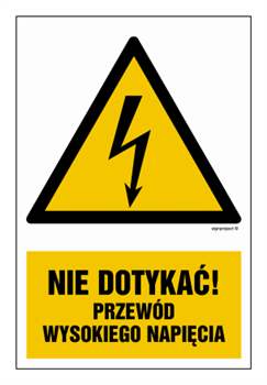 HA021 Nie dotykać przewód wysokiego napięcia - arkusz 9 naklejek