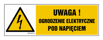 HB019 Uwaga ogrodzenie elektryczne pod napięciem