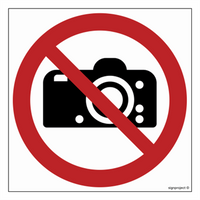 GA029 Zakaz fotografowania - arkusz 12 naklejek