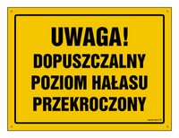 OA060 Uwaga! Dopuszczalny poziom hałasu przekroczony