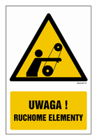 GF060 Uwaga! Ruchome elementy - opakowanie 10 sztuk