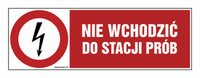 HD006 Nie wchodzić do stacji prób - arkusz 8 naklejek