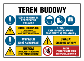 OI024 Teren budowy, Goście proszeni są o zgłoszenie się w reccepcji, Prace budowlane, jeżeli wchodzisz na