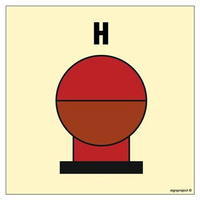 FE084 Fixed Halon equivalent fire extinguishing bottle in protected area