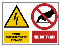 GM014 Uwaga niebezpieczeństwo porażenia Nie dotykać