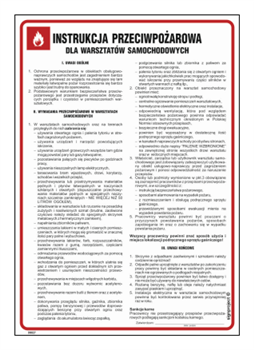 DB027 Instrukcja przeciwpożarowa dla warsztatów samochodowych