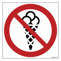 GB040 Zakaz wchodzenia z lodami - arkusz 12 naklejek