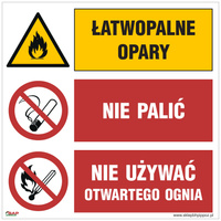 GO003 Łatwopalne opary Nie palić Nie używać otwartego ognia - Stopka SAP