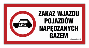 SA048 Zakaz wjazdu pojazdów napędzanych gazem