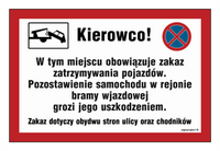 ND008 Kierowco w tym miejscu obowiązuje zakaz zatrzymywania pojazdów