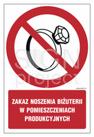 GC038 Zakaz noszenia biżuterii w pomieszczeniach produkcyjnych