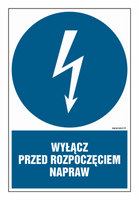 HE018 Wyłącz przed rozpoczęciem napraw