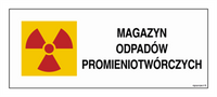 KA012 Znak ostrzegawczy do oznakowania magazynu odpadów promieniotwórczych