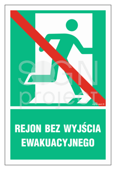 AC027 Rejon bez wyjścia ewakuacyjnego prawostronny