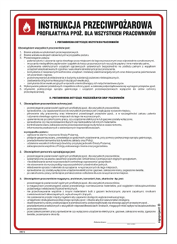 DB016 Instrukcja przeciwpożarowa - profilaktyka ppoż, dla wszystkich pracowników