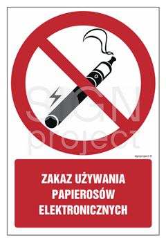 GC079 Zakaz używania papierosów elektronicznych - opakowanie 10 sztuk