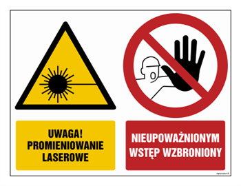 GM011 Uwaga promieniowanie laserowe Nieupoważnionym wstęp wzbroniony