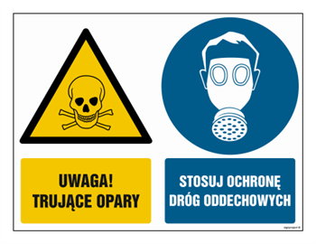 GM023 Uwaga trujące opary Stosuj ochronę dróg oddechowych