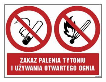 GM033 Zakaz palenia tytoniu i używania otwartego ognia