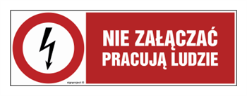 HD002 Nie załączać pracują ludzie - arkusz 8 naklejek - arkusz 8 naklejek