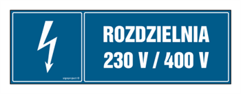 HH028 Rozdzielnia 230 V/400 V - arkusz 8 naklejek - arkusz 8 naklejek