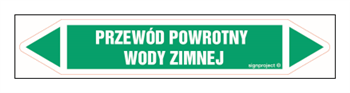 JF375 PRZEWÓD POWROTNY WODY ZIMNEJ - arkusz 16 naklejek