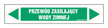 JF383 PRZEWÓD ZASILAJĄCY WODY ZIMNEJ - arkusz 16 naklejek