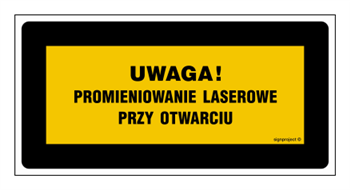 KB005 Uwaga! Promieniowanie laserowe przy otwarciu Nie spoglądać w wiązkę