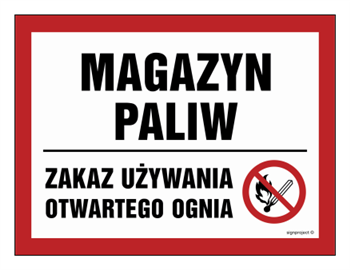 NB013 Magazyn paliw. Zakaz używania otwartego ognia