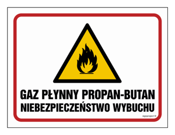 NB025 Gaz płynny propan-butan. Niebezpieczeństwo wybuchu /pożaru/