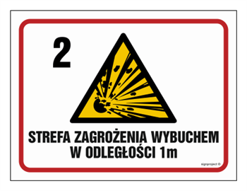 NB039 Strefa zagrożenia wybuchem w odległości 1 m Z-2