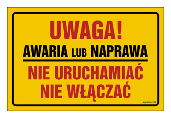 NC006 Uwaga! Awaria lub naprawa. Nie uruchamiać