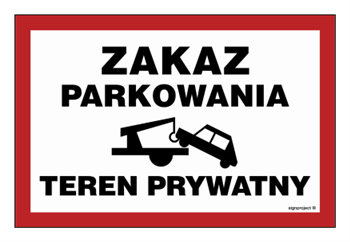 ND062 Zakaz parkowania teren prywatny