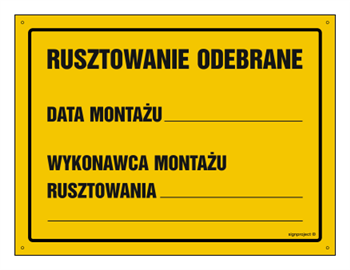 OA136 Rusztowanie odebrane Data montażu wykonawca montażu rusztowania