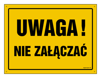 OA157 Uwaga! Nie załączać