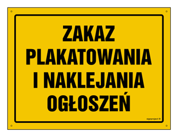 OA175 Zakaz plakatowanie i naklejanie ogłoszeń