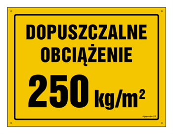 OA176 Dopuszczalne obciążenie 250 kg/m2