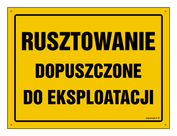 OA181 Rusztowanie dopuszczone do eksploatacji