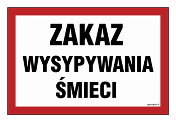 OD020 Zakaz wysypywania śmieci