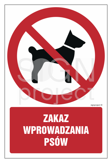 GC075 Zakaz wprowadzania psów - arkusz 9 naklejek