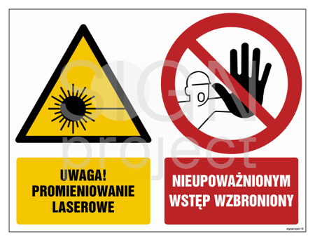 GM011 Uwaga promieniowanie laserowe Nieupoważnionym wstęp wzbroniony