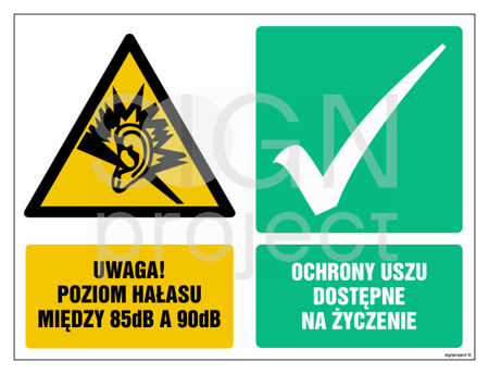 GM030 Uwaga poziom hałasu między 85dB a 90dB Ochrony uszu dostępne na życzenie