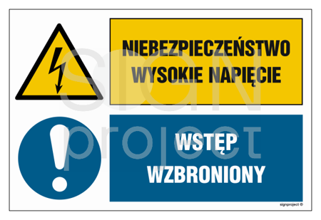 GN006 Niebezpieczeństwo Wysokie napięcie Wstęp wzbroniony