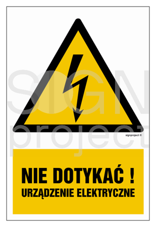 HA001 Nie dotykać! Urządzenie elektryczne