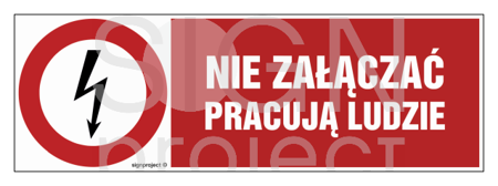 HD002 Nie załączać pracują ludzie - arkusz 8 naklejek - arkusz 8 naklejek