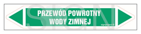 JF375 PRZEWÓD POWROTNY WODY ZIMNEJ - arkusz 16 naklejek